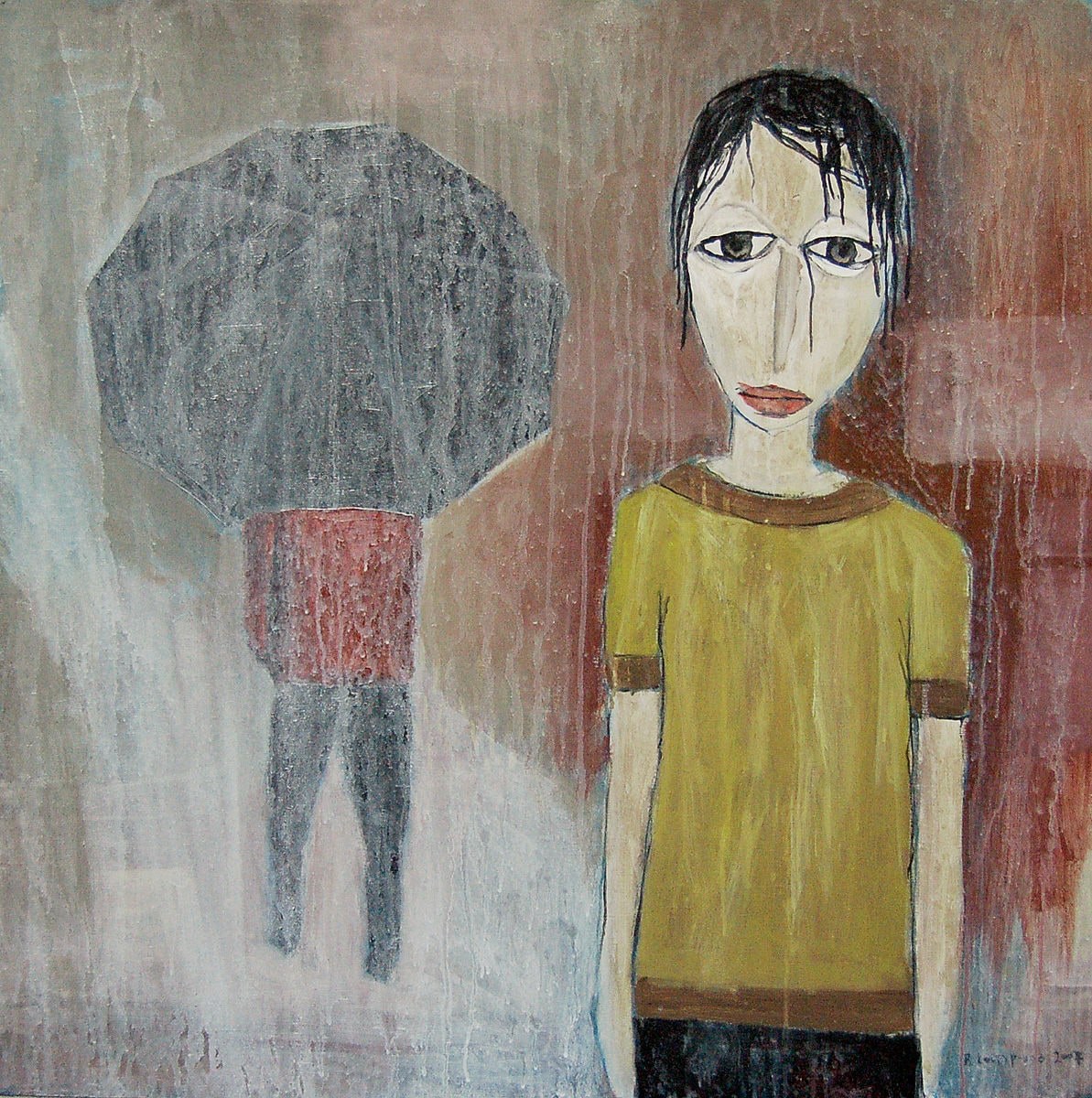 Lonely on the rain Painting