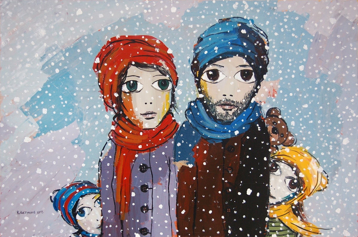 Family walk Painting