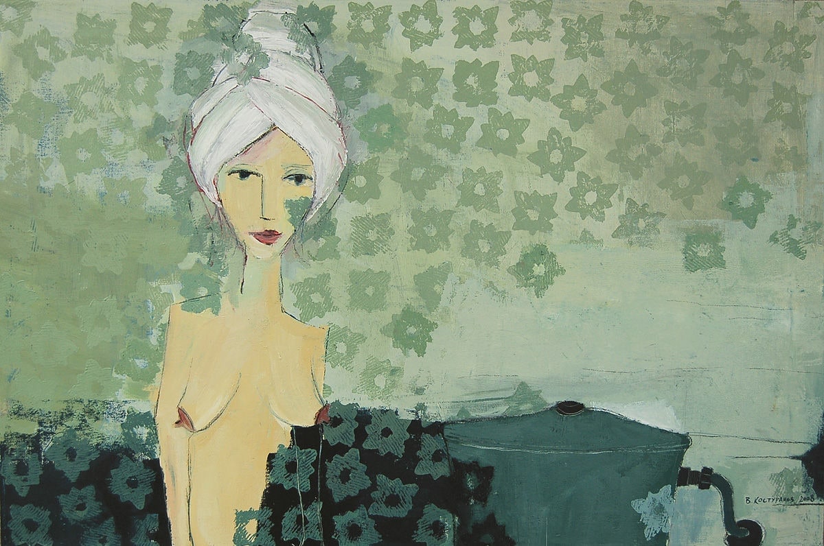 In the bathroom Painting