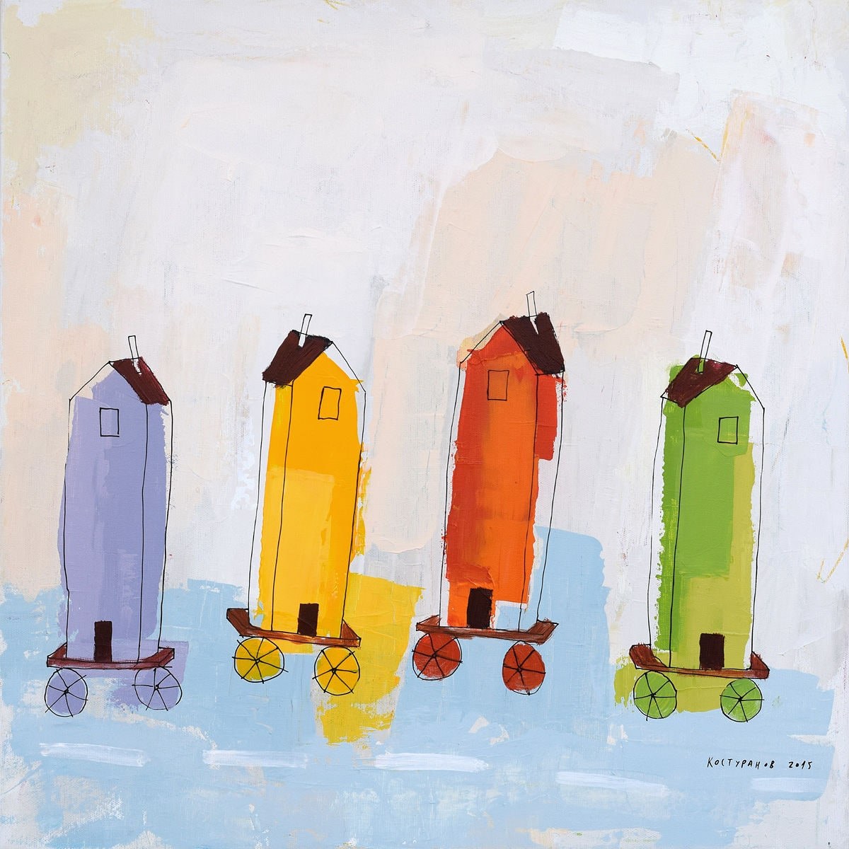 Playful houses Painting