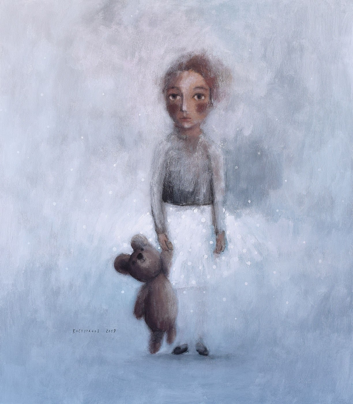 Girl and Bear Painting