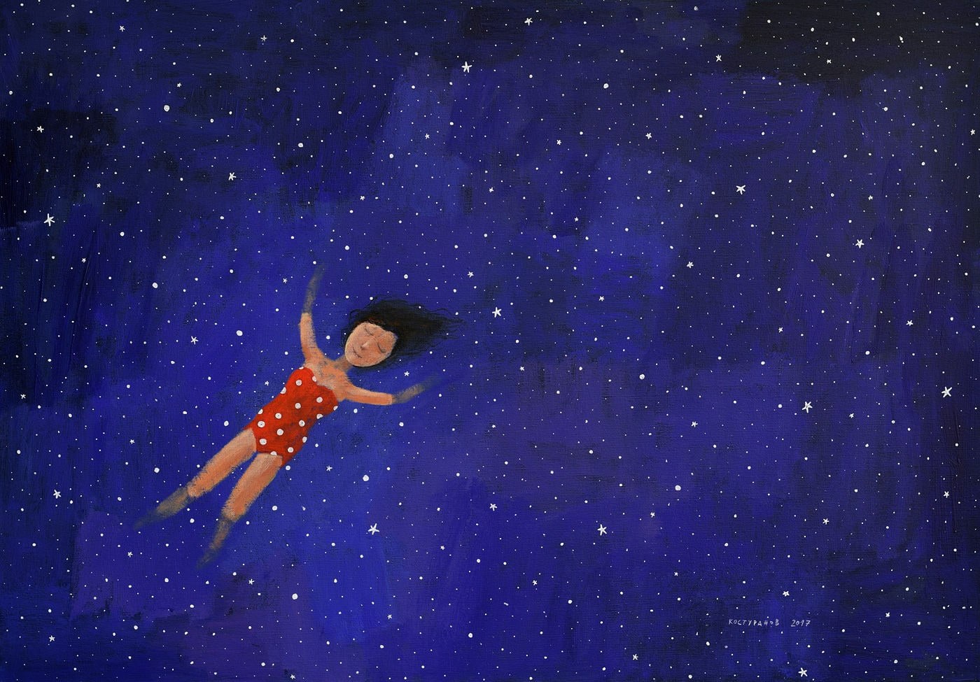 Night swimming Painting