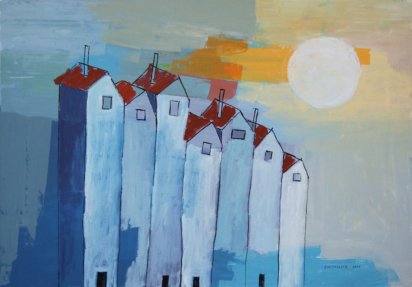 Waving the sun goodbye Painting