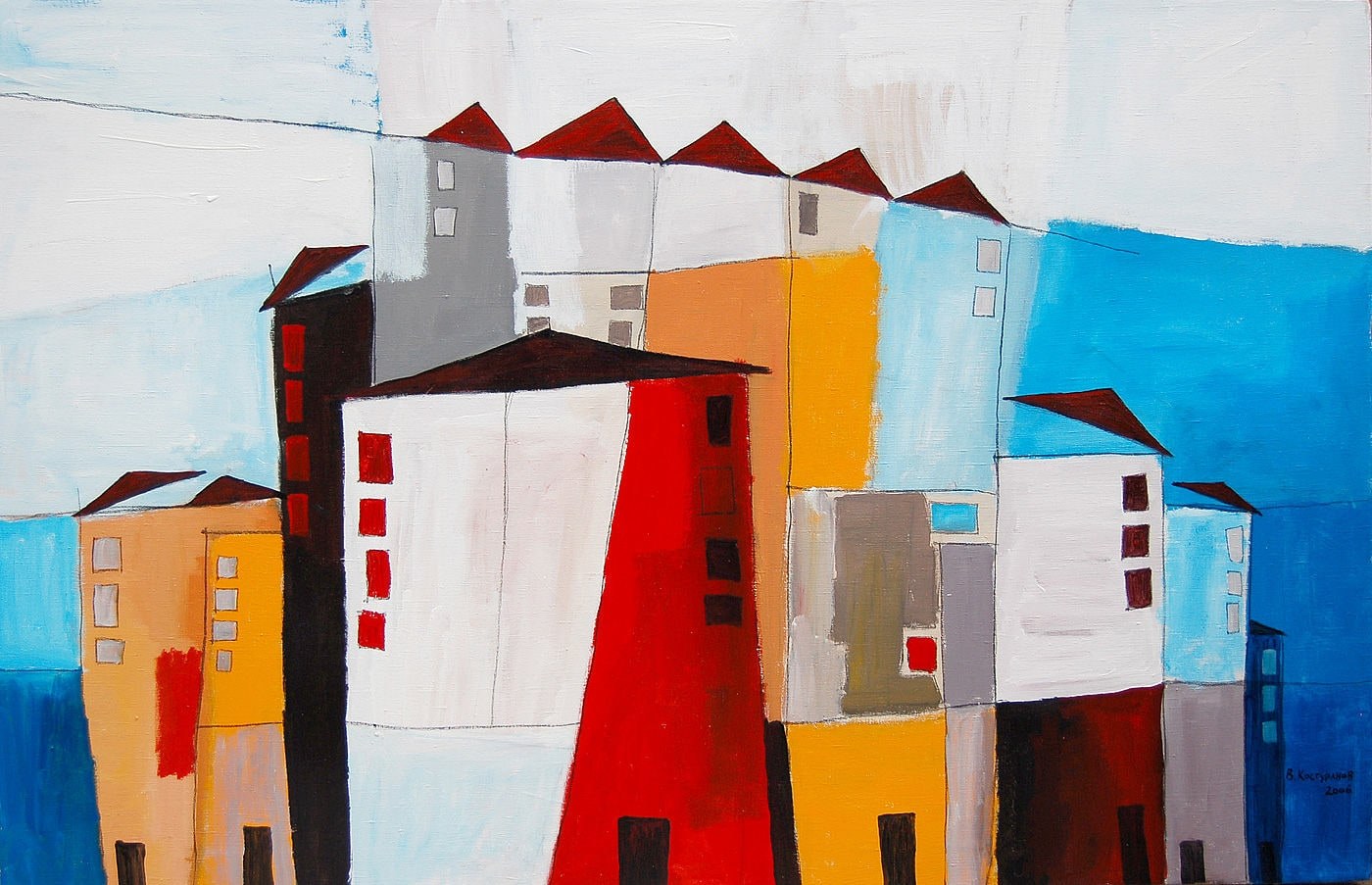House gathering Painting