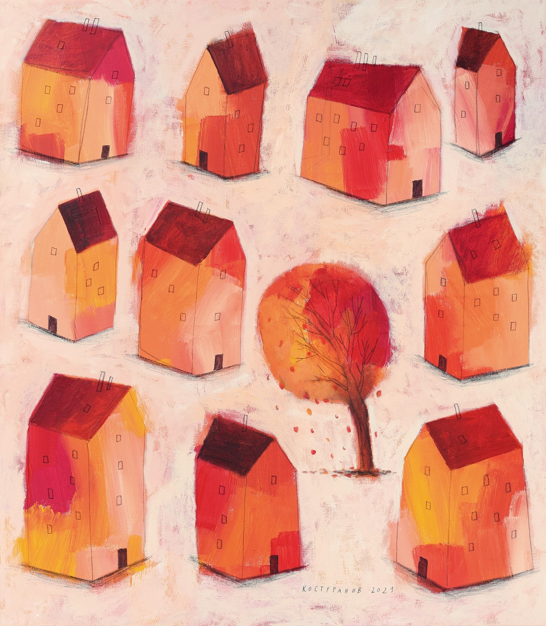 Fall in the city Painting