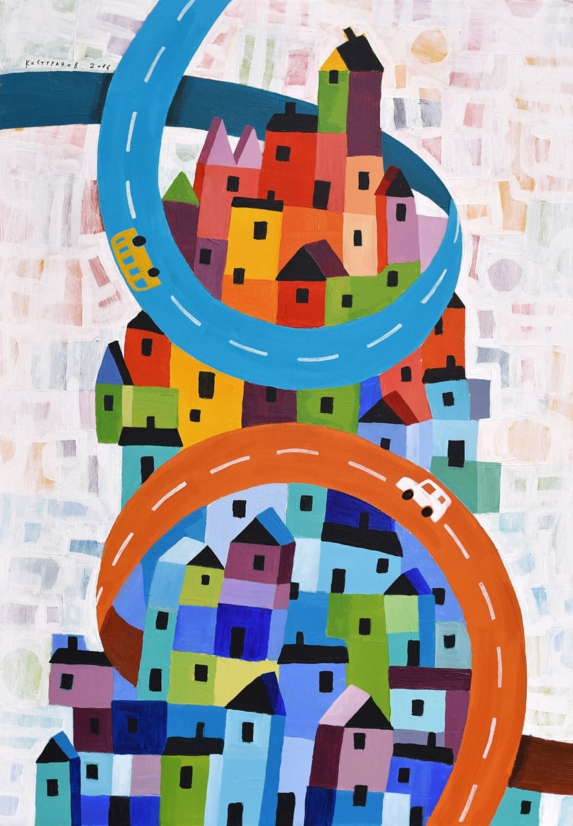 Doublefaced city Painting