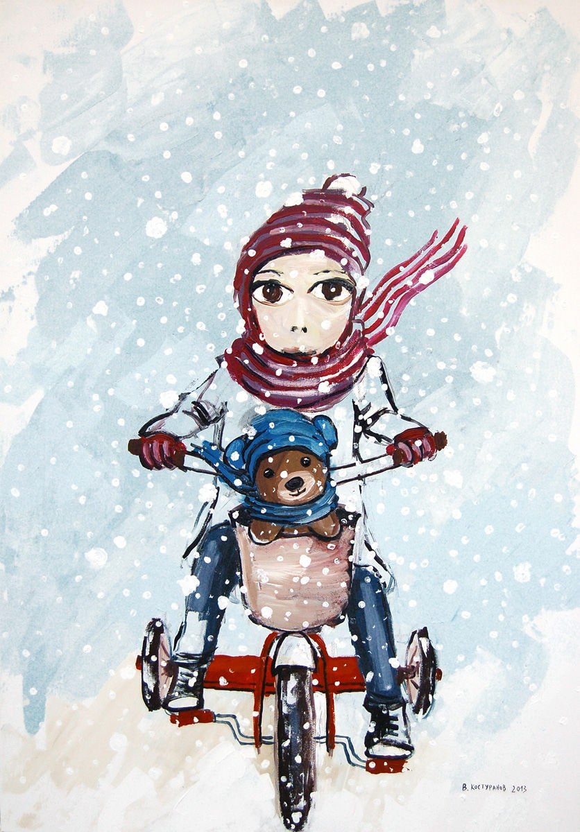 Snowy ride Painting