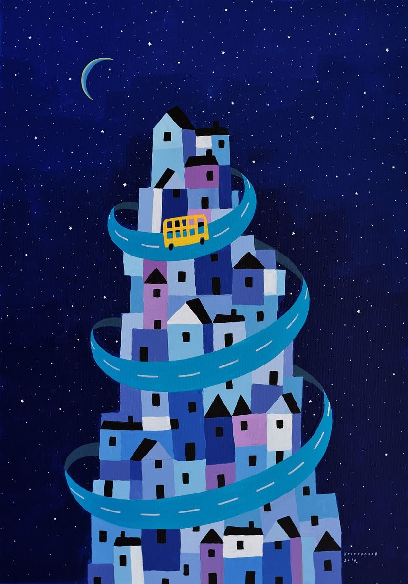 Starry city Painting