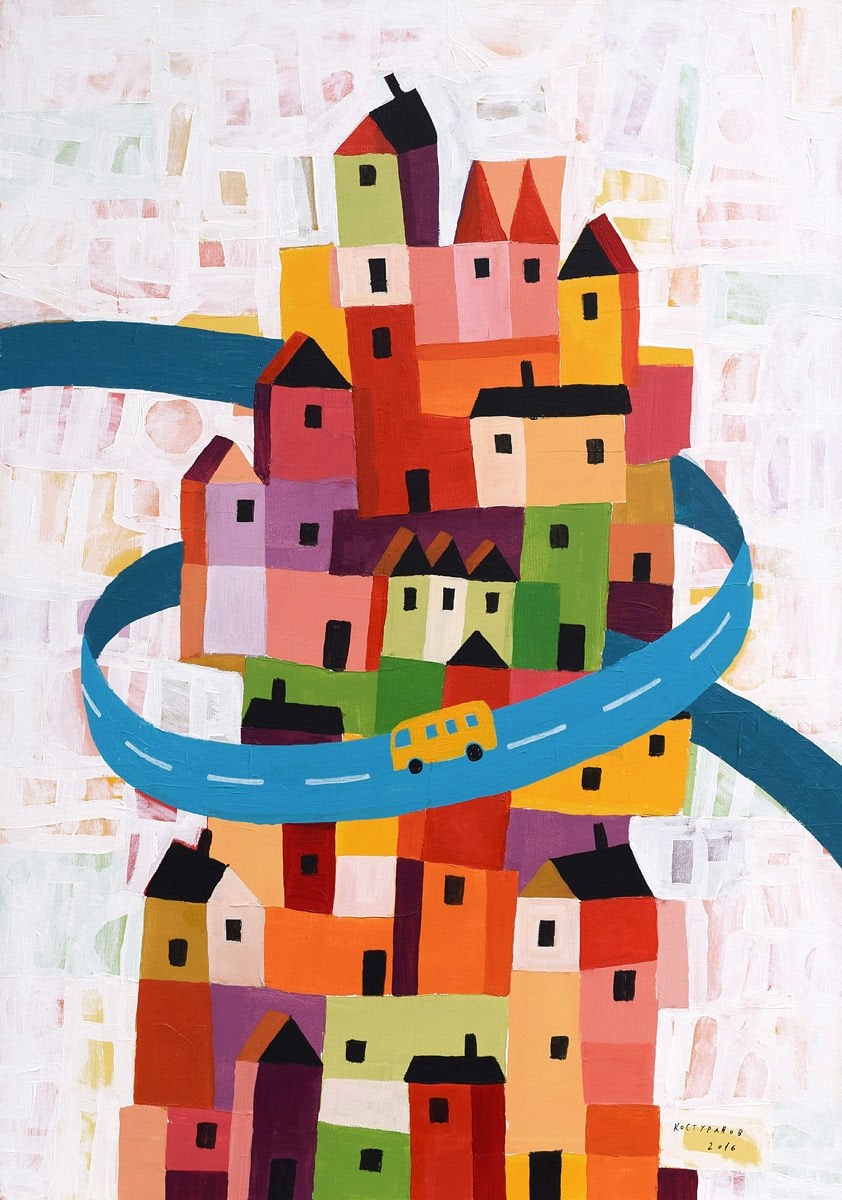 Hugging the city Painting