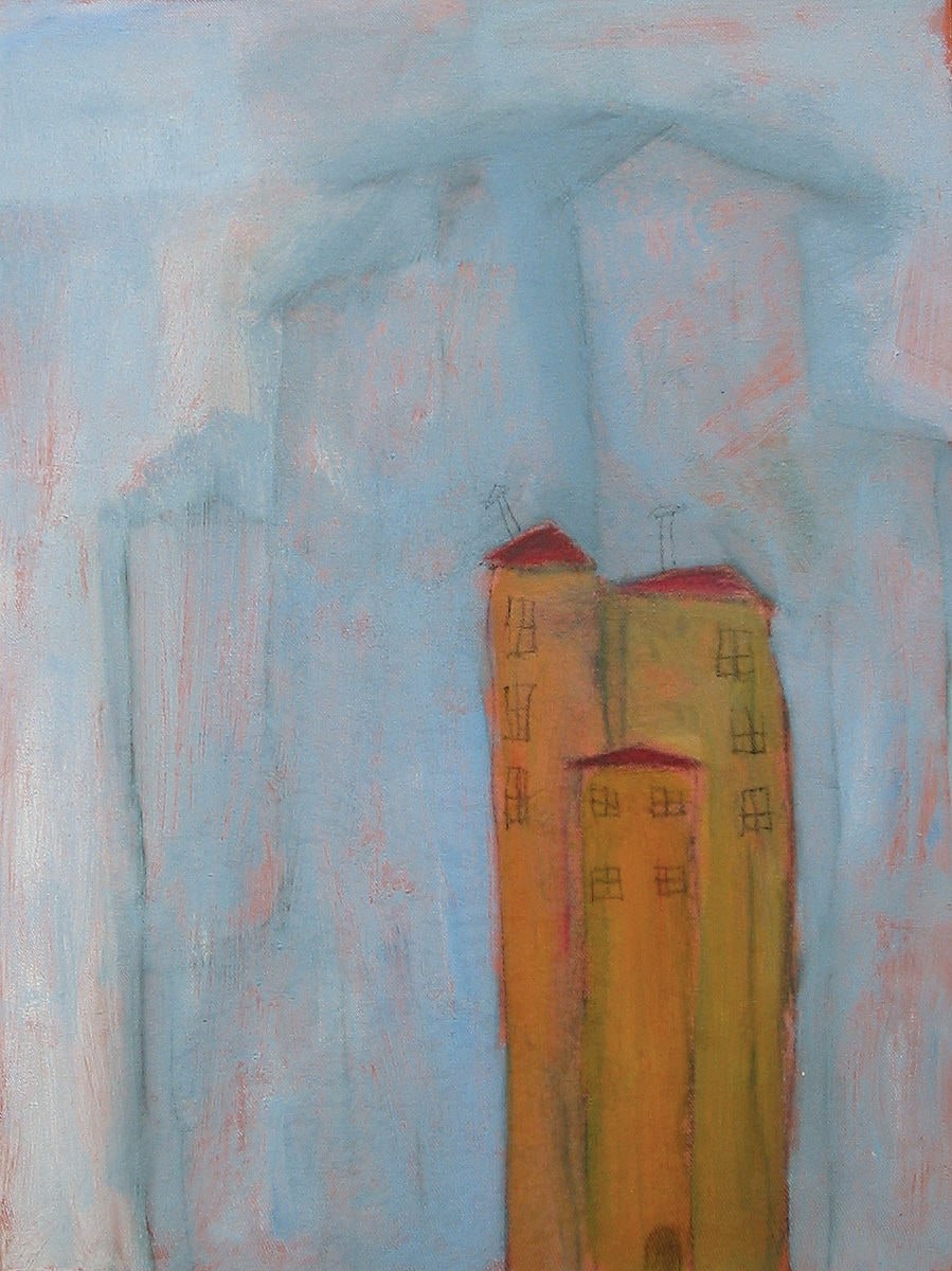 Houses in shadow Painting