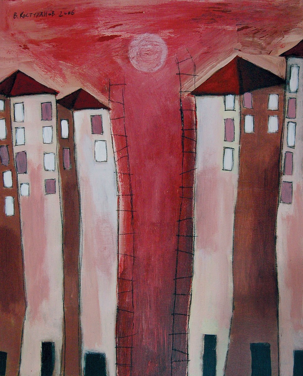 The setting sun Painting